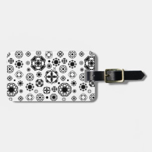 Étiquette À Bagage Joli motif décoratif arabesque noir blanc