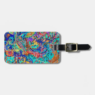 Étiquette À Bagage Joli motif floral vintage coloré