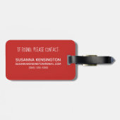 Étiquette À Bagage Joli Noël Carlin noir chiot Santa Hat (Dos horizontal)