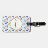 Étiquette À Bagage Joli Pastel Motif d'aquarelle papillon (Devant horizontal)