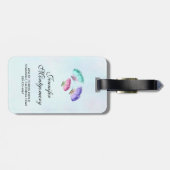 Étiquette À Bagage Joli Pastel Motif d'aquarelle papillon (Dos horizontal)