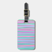 Étiquette À Bagage Joli Pastel Stripes (Devant Vertical)