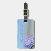 Étiquette À Bagage Joli Pastel violet Hydrangea Aquarelle (Devant Vertical)