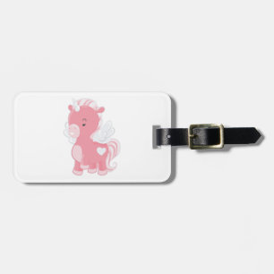 Étiquette À Bagage Joli Pégacorne Rose Volant Licorne