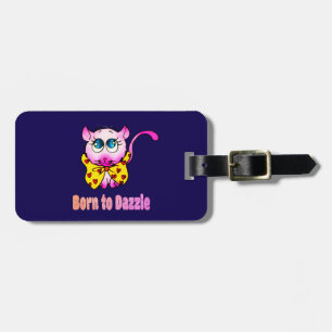 Étiquette À Bagage Joli Petit Chat Rose - Né pour Éblouir l'Art