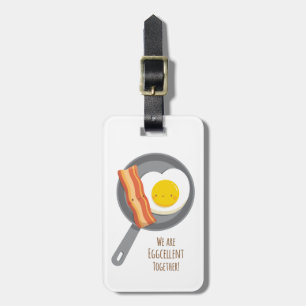 Étiquette À Bagage Joli porte-bagages petit déjeuner bacon et œuf