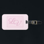 Étiquette À Bagage Joli rose et blanc doux<br><div class="desc">Une belle palette de couleurs douces,  rose et blush. Personnalisez avec les initiales.</div>