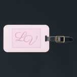 Étiquette À Bagage Joli rose et blanc doux<br><div class="desc">Une belle palette de couleurs douces,  rose et blush. Personnalisez avec les initiales.</div>