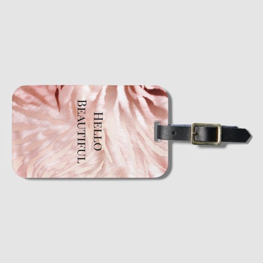 Étiquette À Bagage Joli Rose rose vierge Glam Zebra Poster de animal (Devant Horizontal)