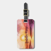 Étiquette À Bagage Joli Sunset Beach thème personnalisé (Devant Vertical)