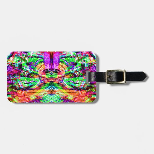 Étiquette À Bagage Joli symétrique symétrique abstrait néon trial iPa (Devant horizontal)