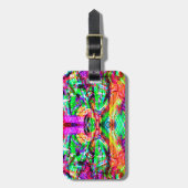 Étiquette À Bagage Joli symétrique symétrique abstrait néon trial iPa (Devant Vertical)