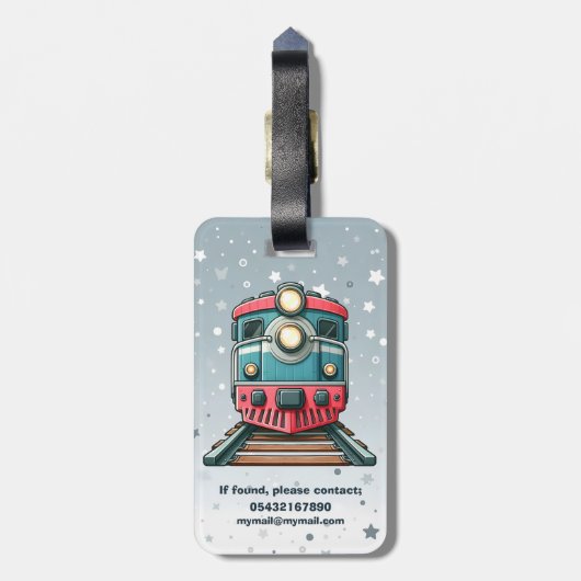 Étiquette À Bagage Joli train classique (Dos Vertical)