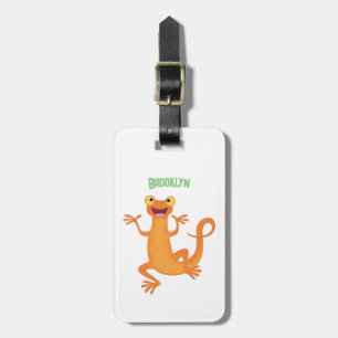 Étiquette À Bagage Joli triton orangé joyeux