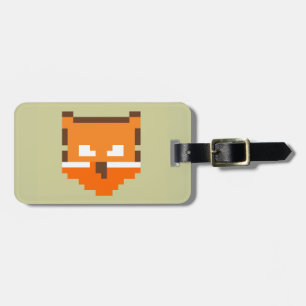 Étiquette À Bagage Joli visage de renard pixélisé