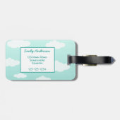 Étiquette À Bagage Jolie "Adventure Await" Illustration D'Oiseau Pour (Dos horizontal)