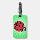 Étiquette À Bagage Jolie coccinelle ; verte (Dos Vertical)