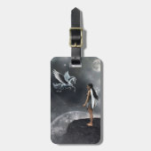 Étiquette À Bagage Jolie fée ailée et cheval volant (Devant Vertical)