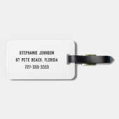 Étiquette À Bagage Jolie fille Aquarelle rose Flamant rose Typographi (Dos horizontal)