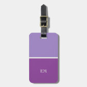 Étiquette À Bagage Jolie fille moderne violet Initiales monogrammes (Devant Vertical)