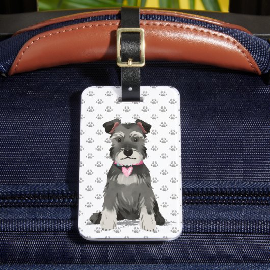 Étiquette À Bagage Jolie Fille Schnauzer Mini (Insitu Rectoal 2)