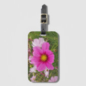 Étiquette À Bagage Jolie Fleur Cosmos Rose (Devant Vertical)