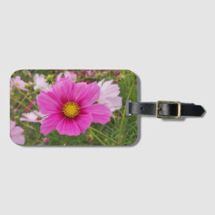 Étiquette À Bagage Jolie Fleur Cosmos Rose