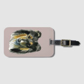 Étiquette À Bagage Jolie illustration d'aquarelle de chien de colley (Devant Horizontal)