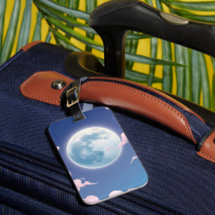 Étiquette À Bagage Jolie illustration fantaisiste de la lune dans le 