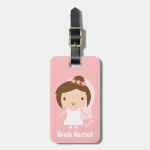 Étiquette À Bagage Jolie mariée de mariage en robe blanche