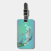 Étiquette À Bagage Jolie Mermazing Mermaid Tail Iridescente (Devant Vertical)