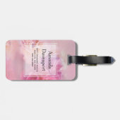 Étiquette À Bagage Jolie oeillette rose Stylo Photographie (Dos horizontal)