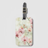 Étiquette À Bagage Jolie Orchidée rose (Devant Vertical)