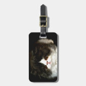 Étiquette À Bagage jolie photo noir blanc chaton chat ragdoll (Devant Vertical)