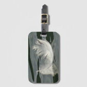 Étiquette À Bagage Jolie plume blanche (Devant Vertical)