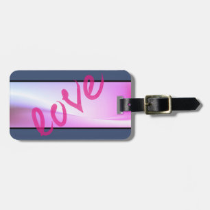 Étiquette À Bagage Jolie rayure girly, amour-personnalisé