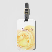 Étiquette À Bagage Jolie Rose Jaune (Devant Vertical)