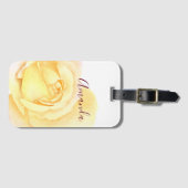 Étiquette À Bagage Jolie Rose Jaune (Devant Horizontal)