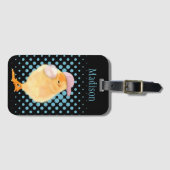 Étiquette À Bagage Jolie Vibes Rétro Poussant Bubblegum Rose (Devant Horizontal)