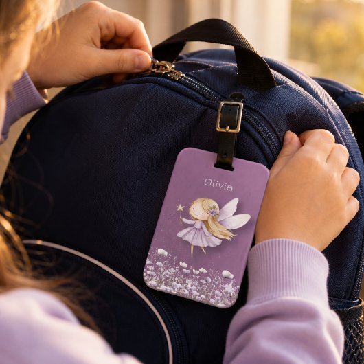 Étiquette À Bagage Jolies Fées Filles Violettes