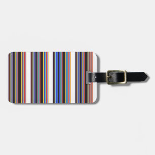 Étiquette À Bagage Jolies rayures noires bleues