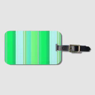 Étiquette À Bagage Jolies rayures vert aqua