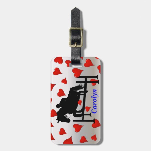 Étiquette À Bagage Jolis cheval et cavalier de pullover de chasseur (Devant Vertical)