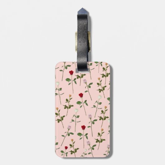 Étiquette À Bagage Jolis roses (Dos Vertical)