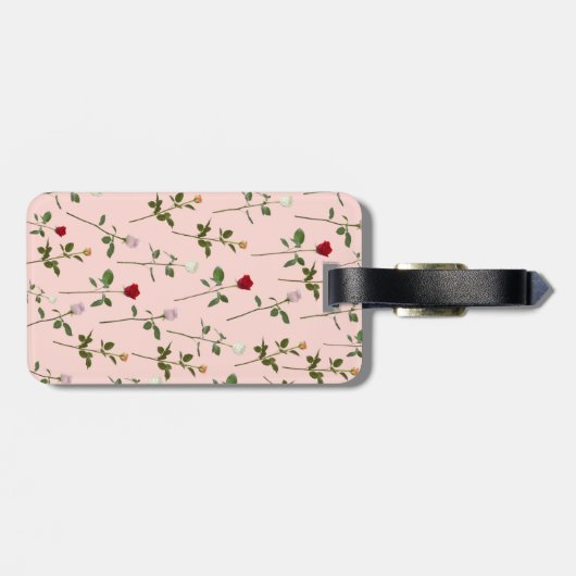 Étiquette À Bagage Jolis roses (Dos horizontal)