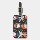 Étiquette À Bagage Jolly roger Pirate Skuls (Devant Vertical)