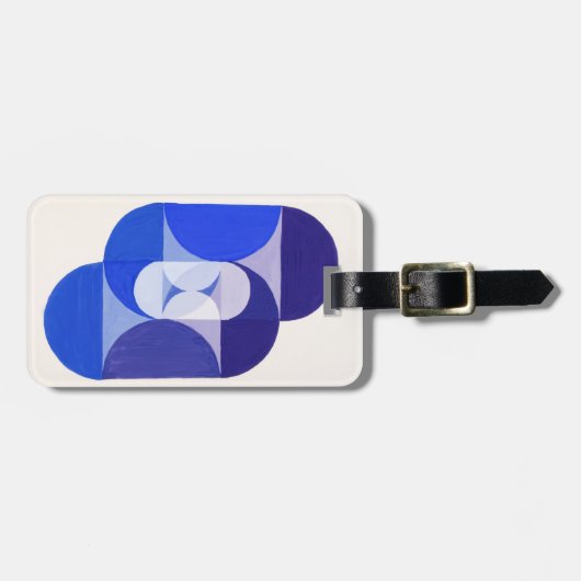 Étiquette À Bagage Joseph Schillinger Key Blue. géométrique Abstraite (Devant horizontal)