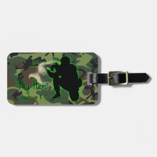Étiquette À Bagage Joshua 1:9 Bagage de soldat Balise avec bracelet e