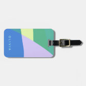Étiquette À Bagage Jouer Abstrait bloc couleur Pastel Personnalisé (Devant horizontal)