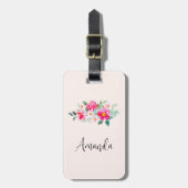 Étiquette À Bagage Jouer Joli Bouquet de Fleur Rose (Devant Vertical)